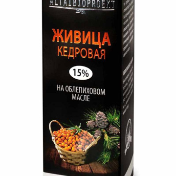 Живица кедровая на облепиховом масле с барсучьим жиром (100 мл)