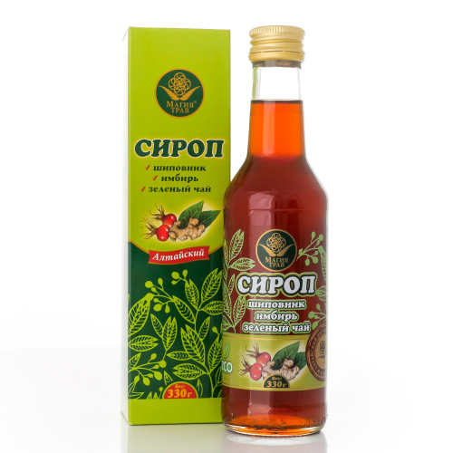 Сироп «Шиповник имбирь зеленый чай», 330 г